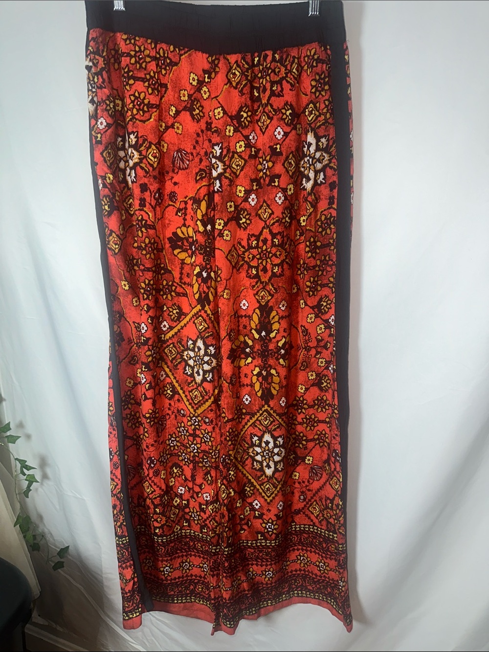 Lilka Red Floral Bohemian wide leg pants